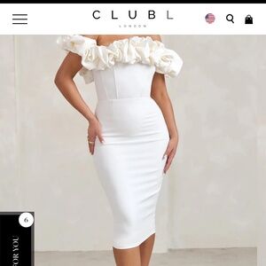 Club L London Ivory Midi Dress